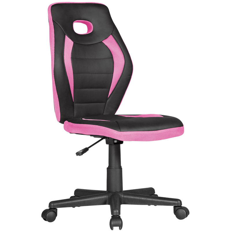 Kinderstuhl Schreibtischstuhl LUAN Schwarz Pink ohne Armlehnen