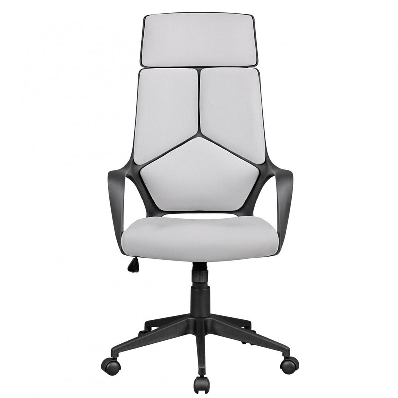 Bürostuhl Chefsessel Stoff Hellgrau mit Wippfunktion und Armlehne