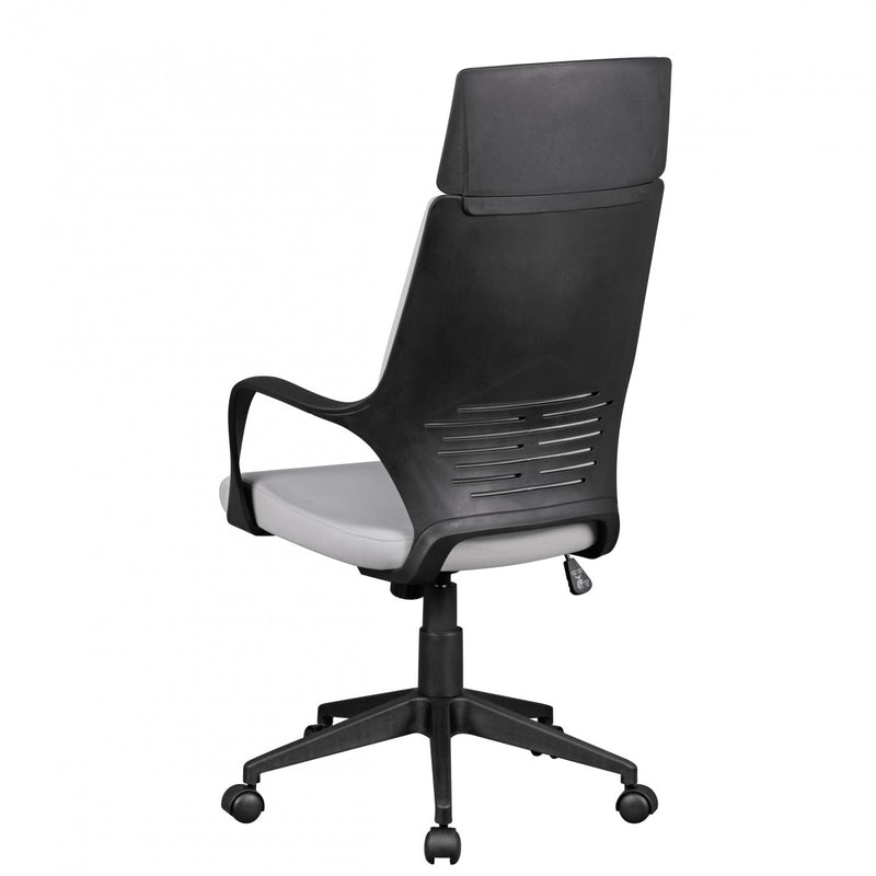Bürostuhl Chefsessel Stoff Hellgrau mit Wippfunktion und Armlehne