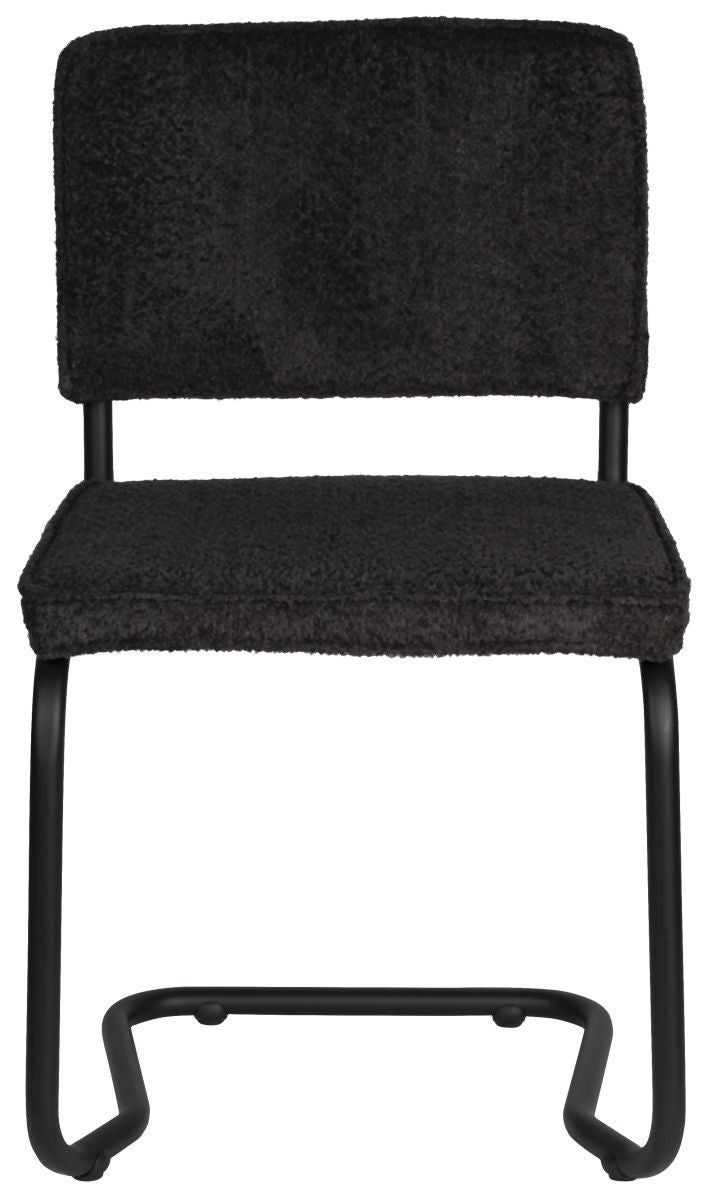 ZUIVER Retro Esszimmerstuhl RIDGE KINK SOFT in Schwarz