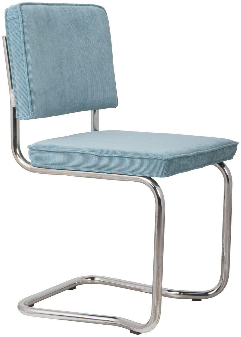 ZUIVER Retro Esszimmerstuhl RIDGE KINK RIB Blau
