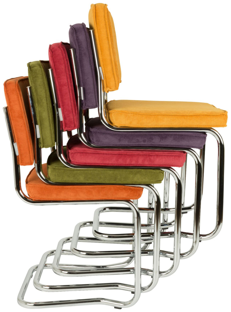 ZUIVER Retro Esszimmerstuhl RIDGE KINK in vielen Farben ohne Armlehne