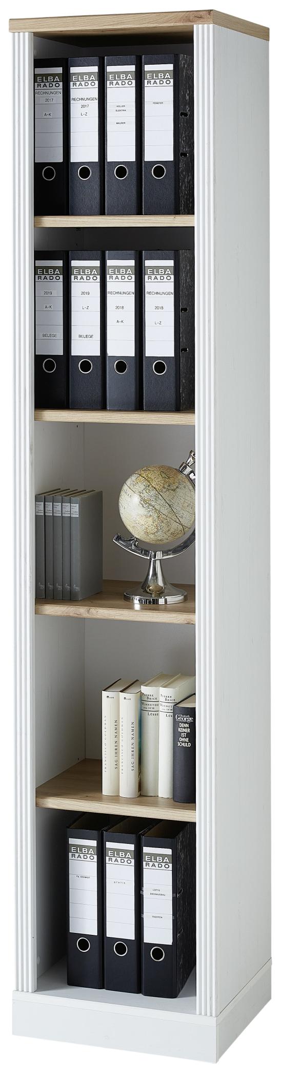 Komplettbüro Landhaus Büro-Set JASMIN 9-teilig Pinie weiß