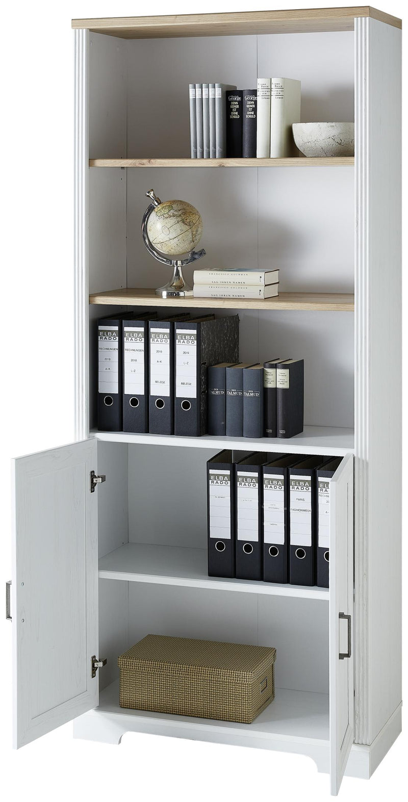 Komplettbüro Landhaus Büro-Set JASMIN 9-teilig Pinie weiß