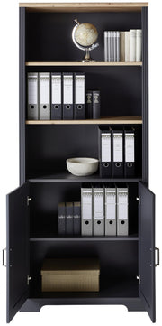 Komplettbüro Landhaus Büro-Set JASMIN 9-teilig Farbton Graphit