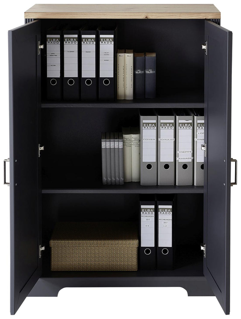 Komplettbüro Landhaus Büro-Set JASMIN 9-teilig Farbton Graphit
