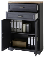 Komplettbüro Landhaus Büro-Set JASMIN 9-teilig Farbton Graphit