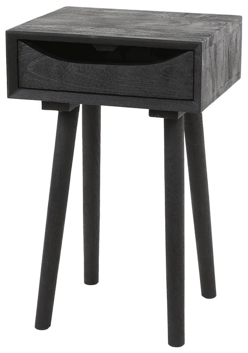 Nachtkommode SLEEK Beistelltisch Akazienholz Schwarz