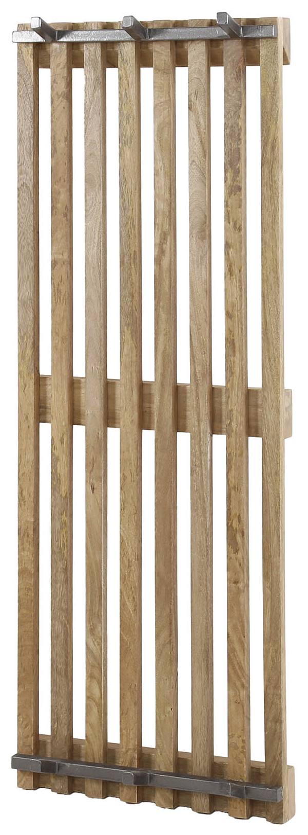 Garderobenpaneel Wandgarderobe TWEAK 6 Haken Mango Holz und Stahl