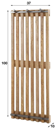 Garderobenpaneel Wandgarderobe TWEAK 6 Haken Mango Holz und Stahl