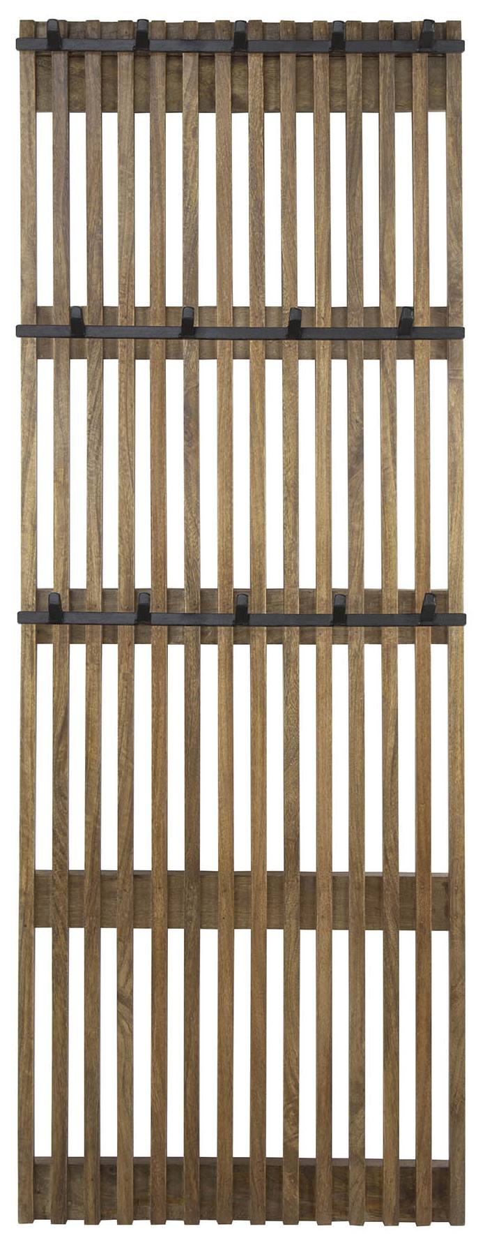 Garderobenpaneel Wandgarderobe TWEAK 14 Haken Mango Holz und Stahl