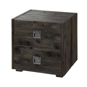 Nachtkommode LICA Nachttisch Akazie Vintage Grey Industrial-Loft