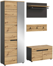 Garderobenmöbel-Set CANU 3-teilig - Basalt grau/Artisan Eiche Dekor