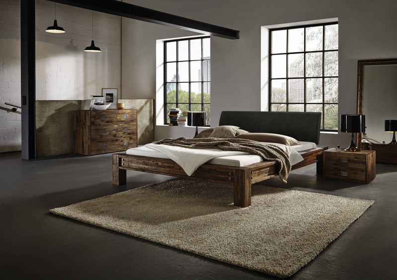 Hasena Massivholzbett Balkenbett SAN FELIPE  Akazie Vintage Brown