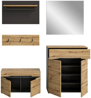 Garderobenmöbel-Set CANU 4-teilig - Basalt grau/Artisan Eiche Dekor