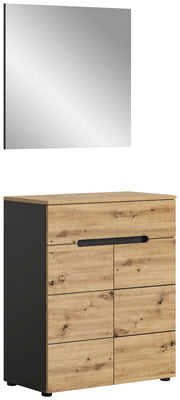 Garderobenmöbel-Set CANU 2-teilig - Basalt grau/Artisan Eiche Dekor