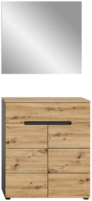 Garderobenmöbel-Set CANU 2-teilig - Basalt grau/Artisan Eiche Dekor