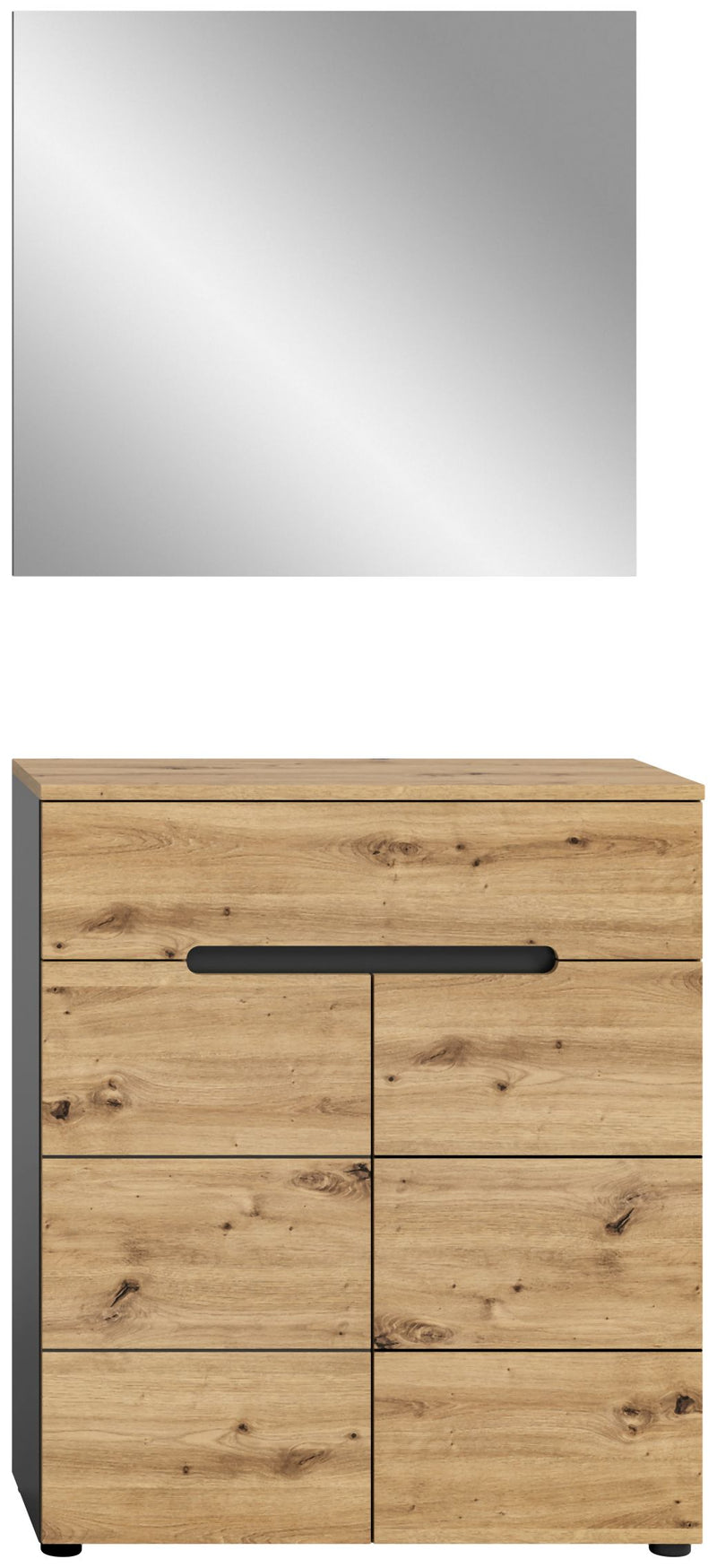Garderobenmöbel-Set CANU 2-teilig - Basalt grau/Artisan Eiche Dekor