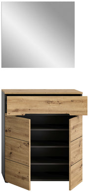 Garderobenmöbel-Set CANU 2-teilig - Basalt grau/Artisan Eiche Dekor