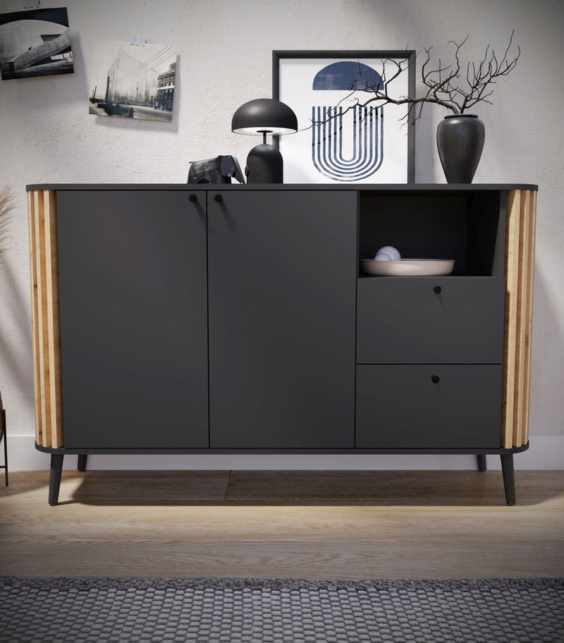 Sideboard PURE 138x88 cm in elegantem Artisan Eiche/Grau Dekor