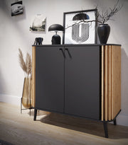 Sideboard Kommode PURE 92x88 cm in elegantem Artisan Eiche/Grau Dekor