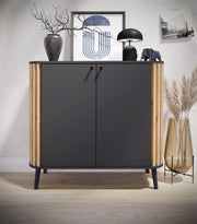 Sideboard Kommode PURE 92x88 cm in elegantem Artisan Eiche/Grau Dekor