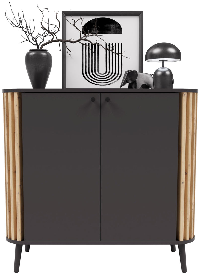 Sideboard Kommode PURE 92x88 cm in elegantem Artisan Eiche/Grau Dekor
