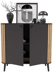 Sideboard Kommode PURE 92x88 cm in elegantem Artisan Eiche/Grau Dekor