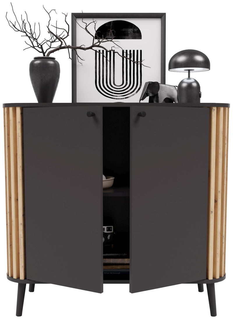 Sideboard Kommode PURE 92x88 cm in elegantem Artisan Eiche/Grau Dekor