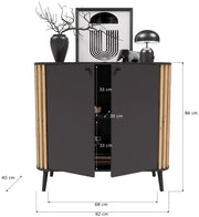 Sideboard Kommode PURE 92x88 cm in elegantem Artisan Eiche/Grau Dekor