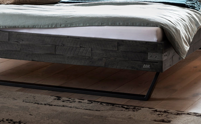 Hasena Kufen Massivholzbett Industrial Loft EZZINO Akazie Grey