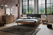 Hasena Bett Massivholzbett Industrial Loft EZZINO Akazie Vintage Brown