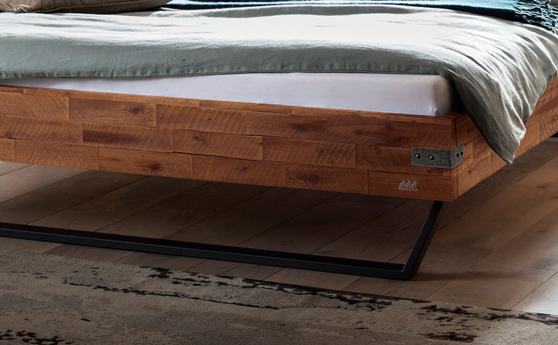Hasena Bett Massivholzbett Industrial Loft EZZINO Akazie Vintage Brown
