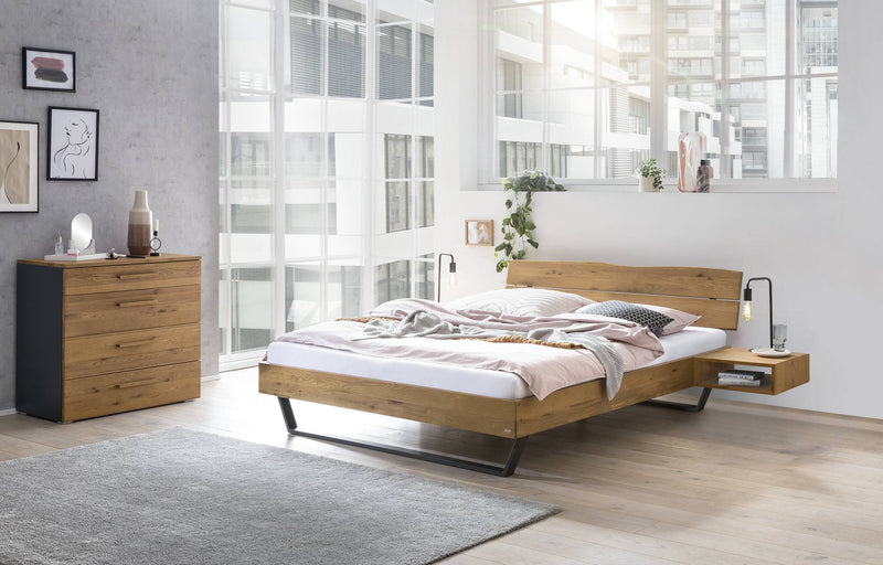 Hasena LEVANE Kufen Bett Massivholzbett Wildeiche natur geölt