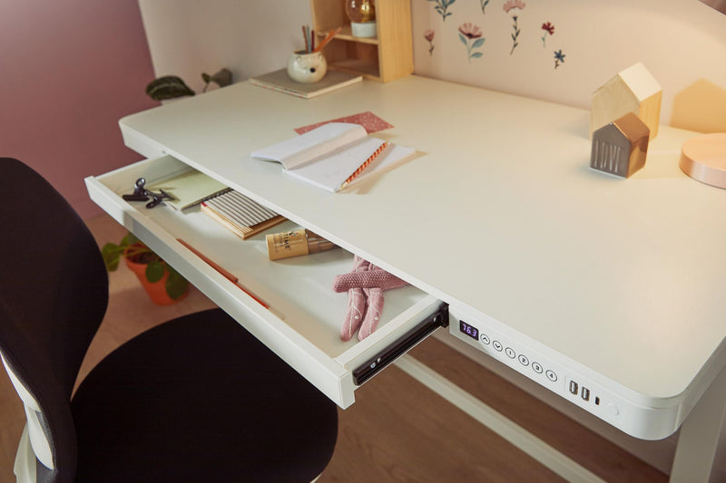 LIFETIME Schreibtisch RISE elektrisch verstellbar mit Schublade und USB