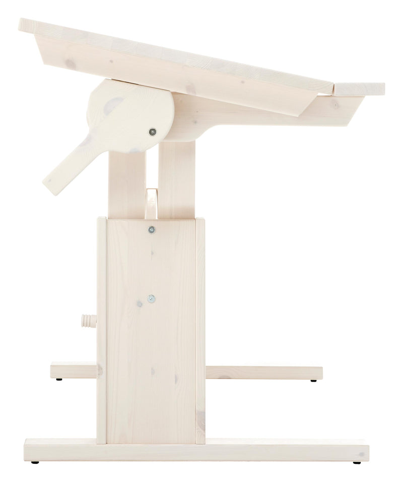 LIFETIME Kinderschreibtisch Kiefer White Wash Höhe + Neigung verstellbar