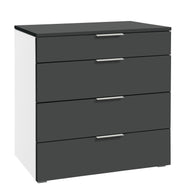 Schubladenkommode ATRINE Kommode MDF Weiß / Anthrazit Hasena