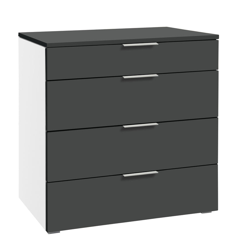Schubladenkommode ATRINE Kommode MDF Weiß / Anthrazit Hasena