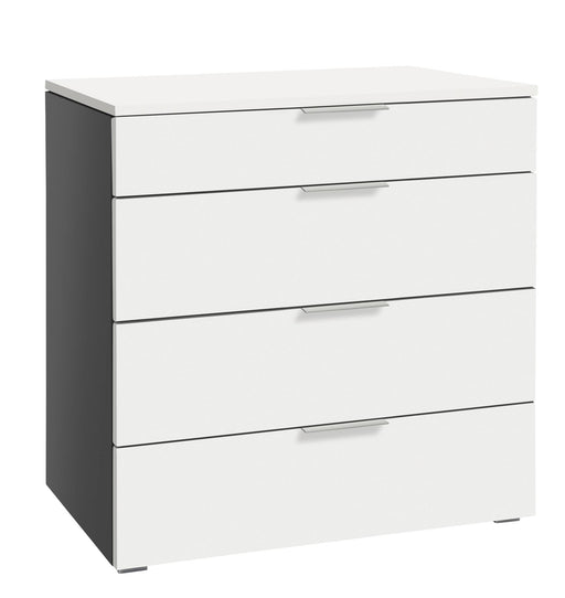 Schubladenkommode ATRINE Kommode MDF Weiß Anthrazit