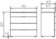 Schubladenkommode ATRINE Kommode MDF Weiß / Anthrazit Hasena