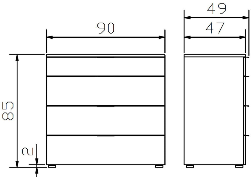 Schubladenkommode ATRINE Kommode MDF Weiß / Anthrazit Hasena