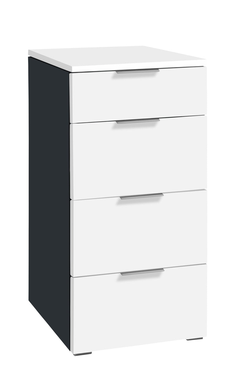 Schubladenkommode QUATRO Kommode MDF Weiß Anthrazit