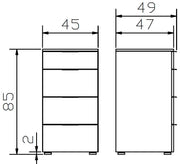Schubladenkommode ATRINE Kommode MDF Weiß / Anthrazit Hasena