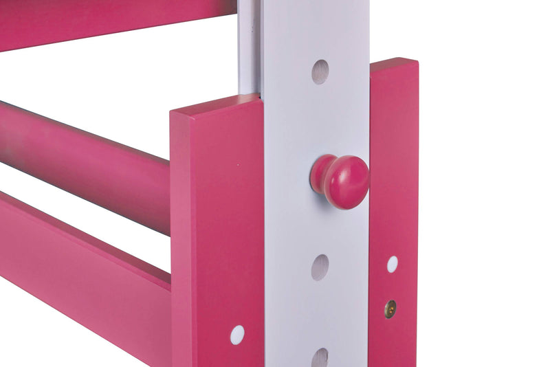 Kinderschreibtisch PIJII Pink weiß lackiert Höhe verstellbar Schublade