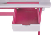 Kinderschreibtisch PIJII Pink weiß + Rollcontainer Simon Komplettset