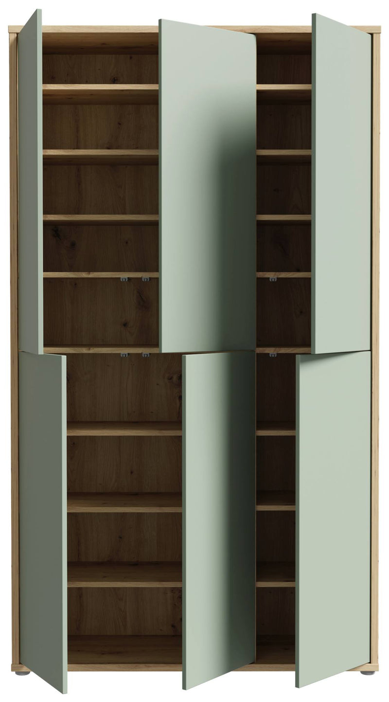 Mehrzweckschrank Schrank Alice Springs in Eiche und Sage Green