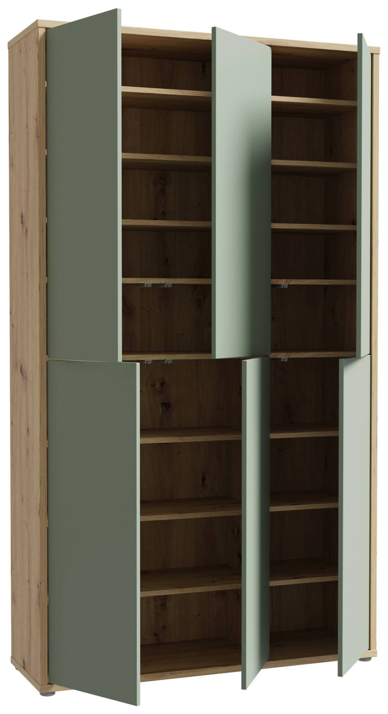 Mehrzweckschrank Schrank Alice Springs in Eiche und Sage Green