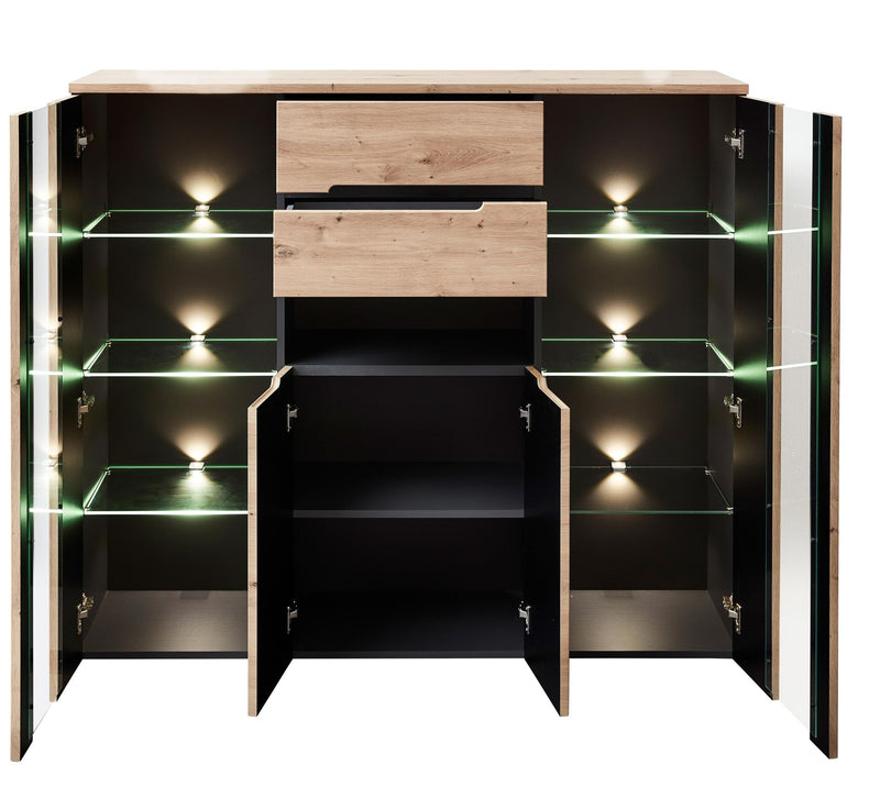 Highboard MEMPHIS Artisan Eiche Graphit Nachbildung