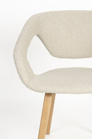 Stuhl Esszimmerstuhl FLEXBACK Bouclé Beige von Zuiver