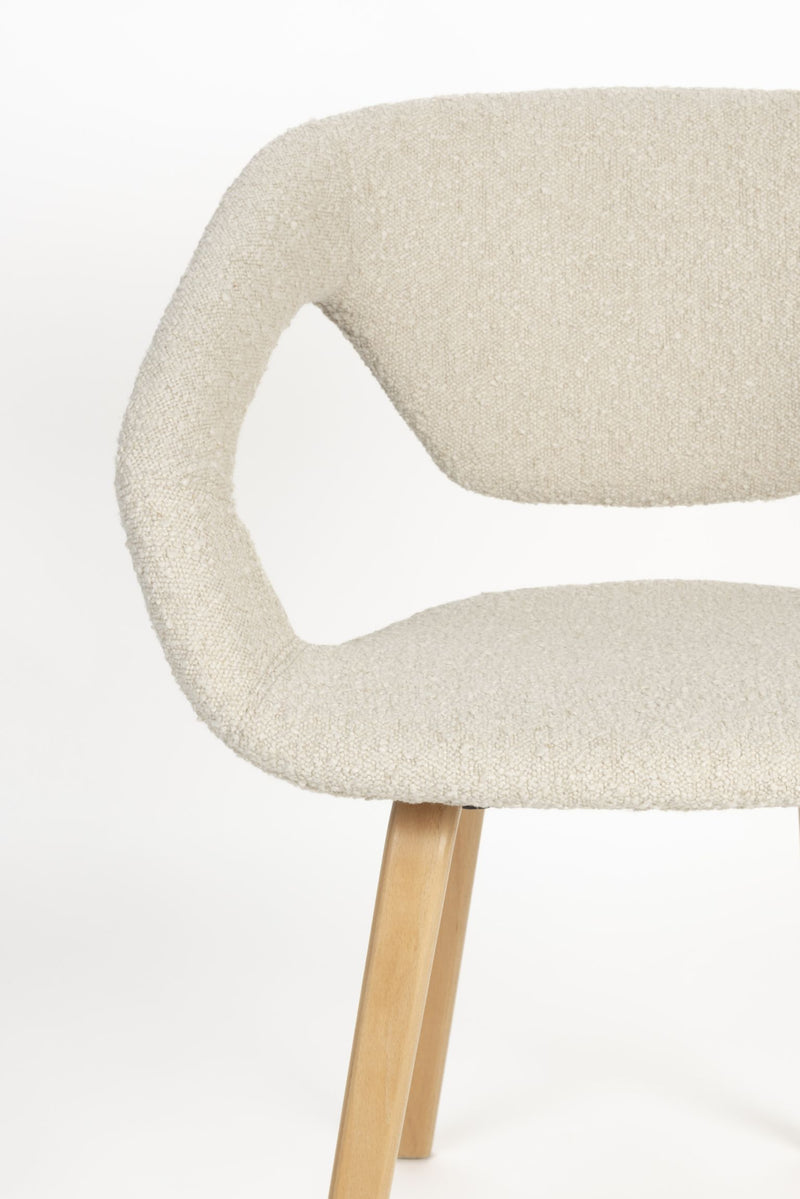 Stuhl Esszimmerstuhl FLEXBACK Bouclé Beige von Zuiver